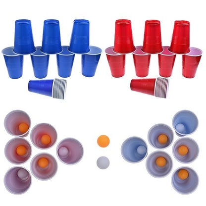 GOLDGE 60 Packs 16 Oz Plastic Party Cups Reusable in Red and Blue with 10 Pack ping Pong Balls, Cup Pong Game Set for Drinks, Soda, Punch, Barbecues, Picnics - Stock Your Home