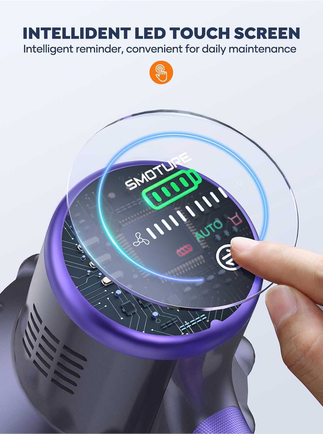 Skiennix Cordless Vacuum Cleaner - 110 Mins Runtime with 2 Batteries | 45KPA Suction for Pet Hair & Carpets