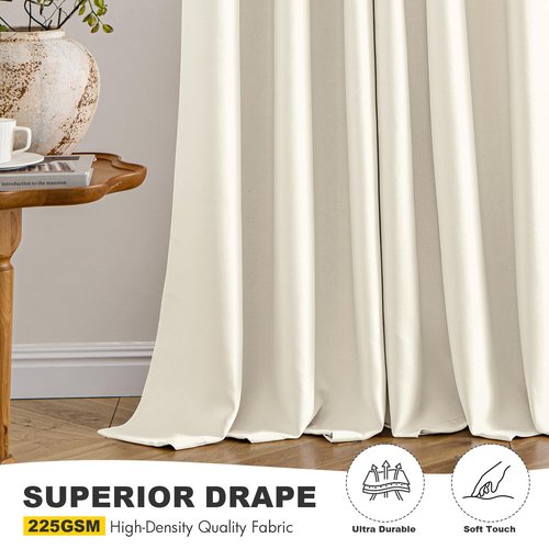 MIULEE Birch Blackout Curtains for Bedroom Living Room 84 Inches Long 2 Panels, Thermal Insulated Room Darkening Drapes Solid Grommet Noise Reduction Light Blocking Window Treatments 40x84 Inch