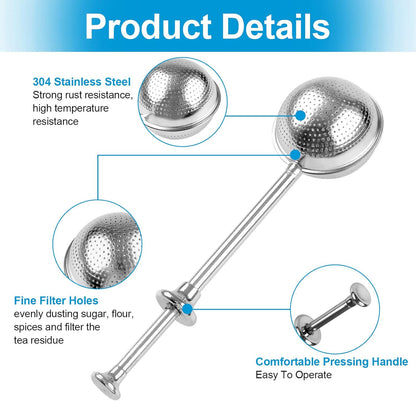 Skiennix Bakers Dusting Wand - Stainless Steel Flour Duster for Sugar & Spices | 2 Pcs Set