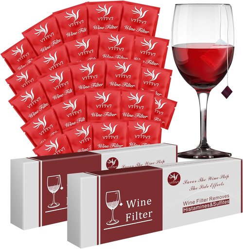 24Pcs Wine Sulfite Filters, Wine Purifier that Remove Sulfite and Histamine, Wine Lovers Valentine's Day Gifts for Him Men Women Boyfriend Husband