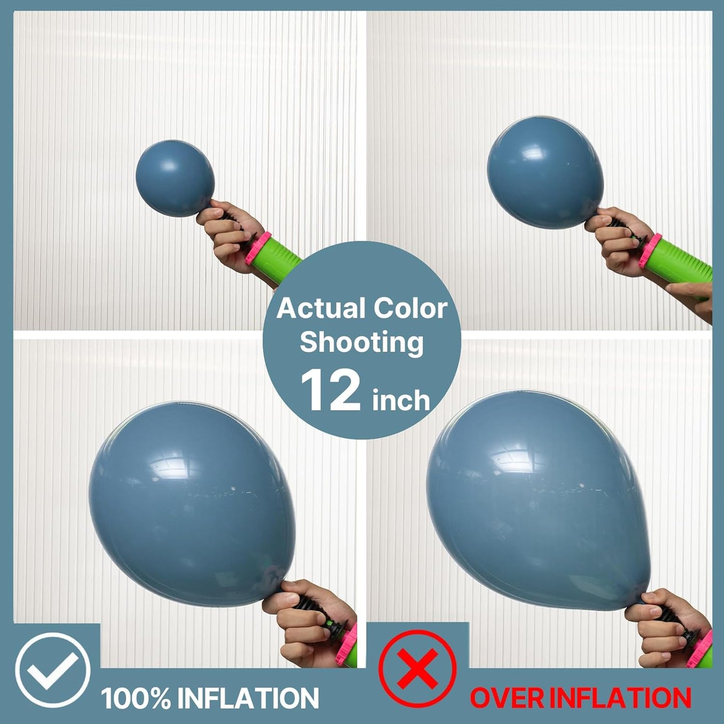 PartyWoo Slate Blue Balloons - 50pcs 12 Inch Navy & Dusty Blue Boho Balloons for Celebrations