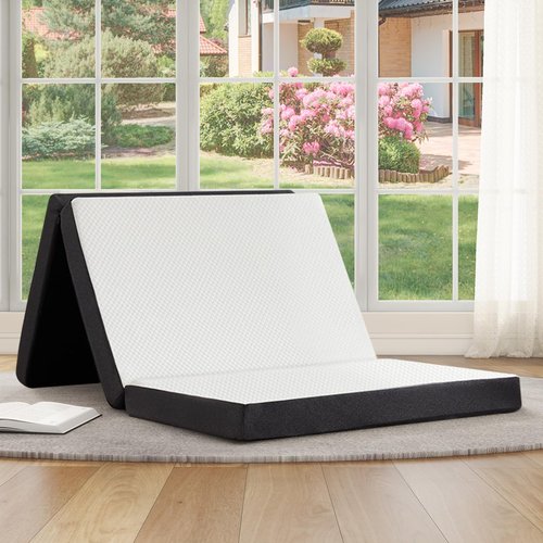 Airdown Tri-Fold Memory Foam Mattress, 4 inch Single Folding Mattresses with Washable Cover, Foldable Mattress Portable for RV Camping, Guest Mat, Easy Storage, 75"×25"×4"