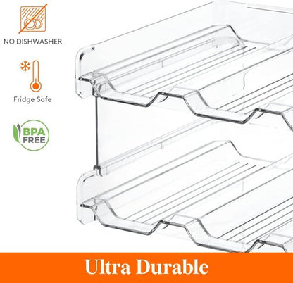 Lifewit Stackable Water Bottle Organizer - 2-Tier Plastic Holder for Bottles/Tumblers Up to 3.8" Diameter | Pantry & Countertop Storage (38 x 20 x 15 cm)