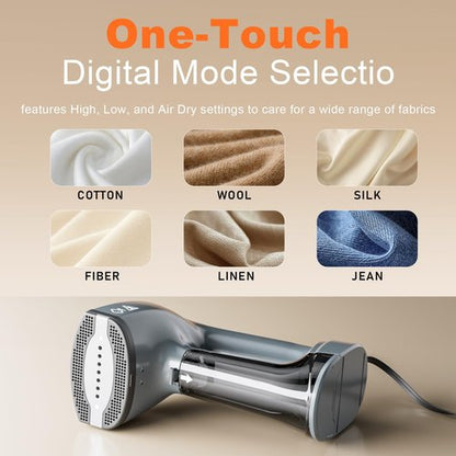 GHORA Vacuum Steamer for Clothes, 3500Pa Strong Suction Handheld Garment Steamer, Portable Travel Steamer & Iron Dual-Mode (110-120V)