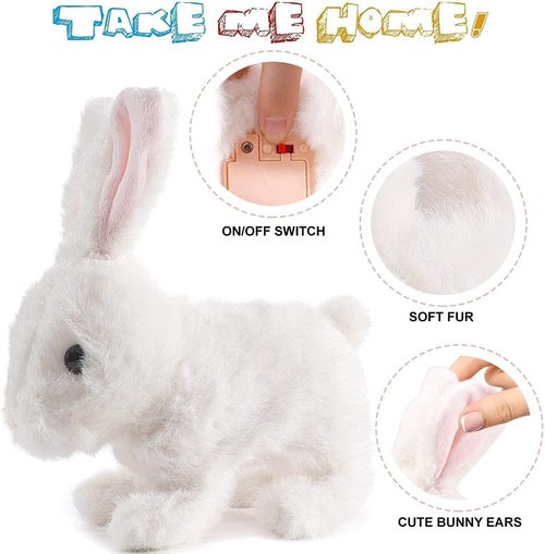 Bunny Realistic Bunny Toy - Interactive Hopping Toy That Walks and Talks | Educational Fun for Kids
