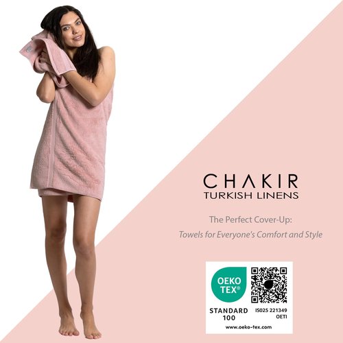Chakir Turkish Linens | Hotel & Spa Quality 100% Cotton Premium Turkish Towels | Soft & Absorbent (8-Piece Towel Sets, Pink)