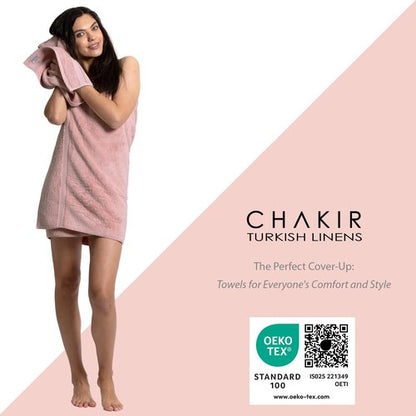 Chakir Turkish Linens | Hotel & Spa Quality 100% Cotton Premium Turkish Towels | Soft & Absorbent (8-Piece Towel Sets, Pink)