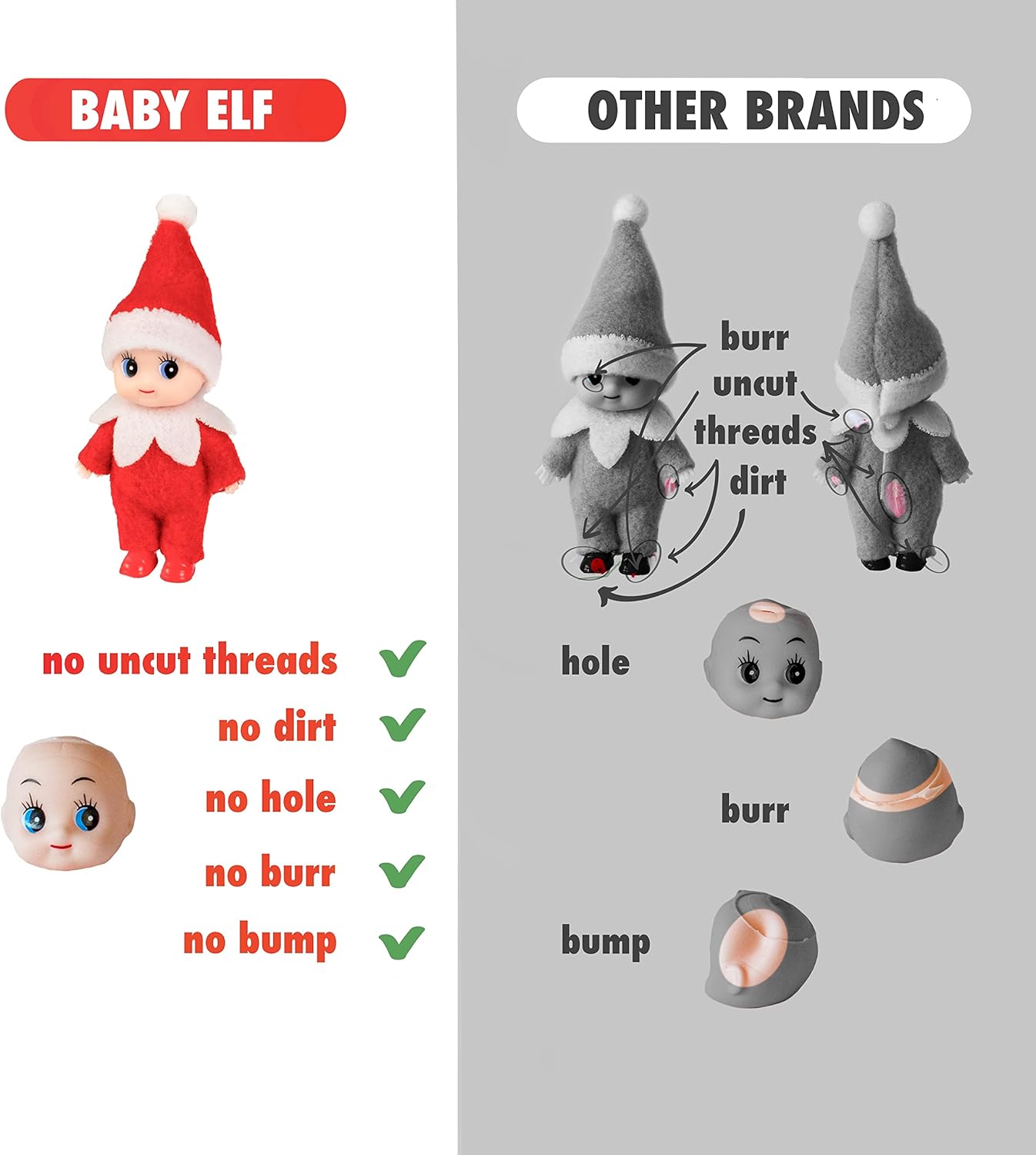 Regine Switzerland Christmas Baby Elf Doll - Adorable Red Jumpsuit for Holiday Cheer