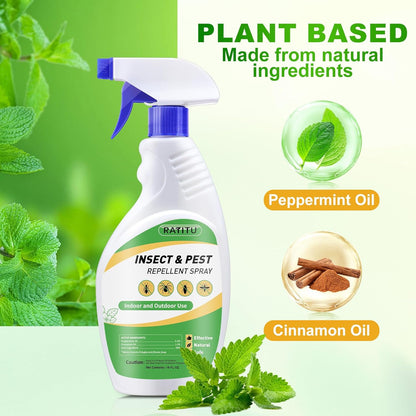 Peppermint Oil Insect Repellent Spray - 16 OZ Natural Formula for Ants, Spiders & Mosquitoes | Safe for Pets & Humans