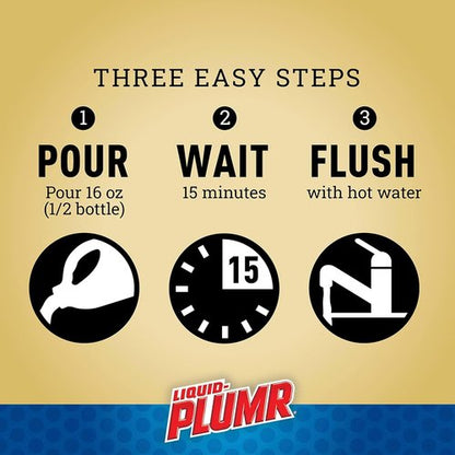 Clorox Liquid-Plumr Clog Destroyer Gel - Advanced Action for Hair & Tough Clogs | 32 fl. oz. (2 Bottles)