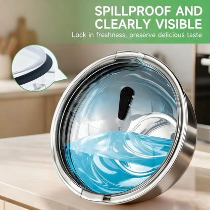 Stainless Steel Mixing Bowls Set by [Brand Name] - Airtight Lids, Non-Slip Base, 3 Sizes (1.5/3/5 QT) | Ideal for Food Prep & Storage