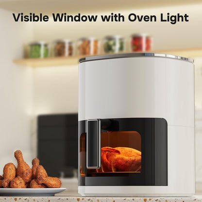 Simple Deluxe 12-in-1 Air Fryer - 6.34 Qt Digital Airfryer with Nonstick Basket & Visible Window | Beige