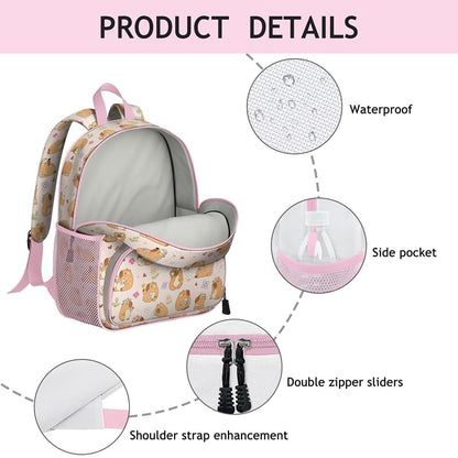 Variation Daisy Capybara Toddler Backpack for Girls Kids - Cute Preschool School Bag