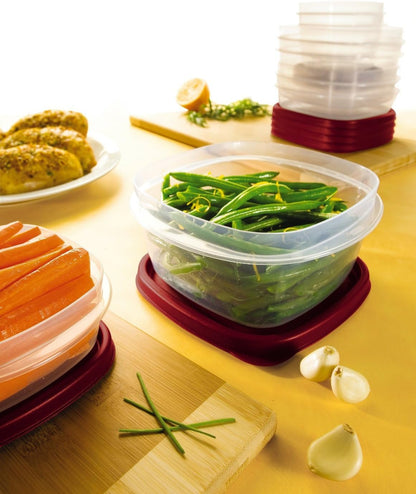 Rubbermaid Easy Find Lids | 42-Piece Food Storage Container Set in Racer Red - Organized & Durable