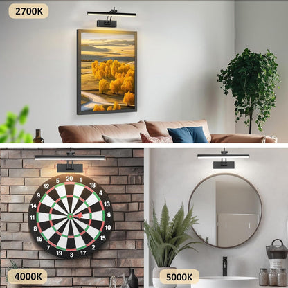 Yuichoy Picture Lights - 12 Inch Wireless Battery Operated Art Lighting | Dimmable, Remote Control, 6 Colors