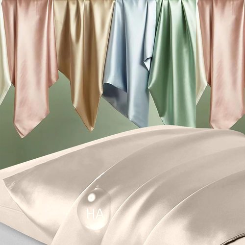 **Skiennix Mulberry Silk Pillowcase - Anti-Acne Cooling Beauty Sleep | Queen Size, Beige**