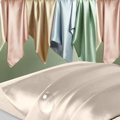 **Skiennix Mulberry Silk Pillowcase - Anti-Acne Cooling Beauty Sleep | Queen Size, Beige**