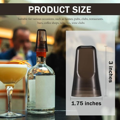 Chengu 24 Pieces Liquor Bottle Covers Pour Spout Covers Bar Toppers for Bottles Universal Pour Dispenser Dust Translucent Silicone Rubber Spout Caps for Bar Home Kitchen Tools Supplies (Black)