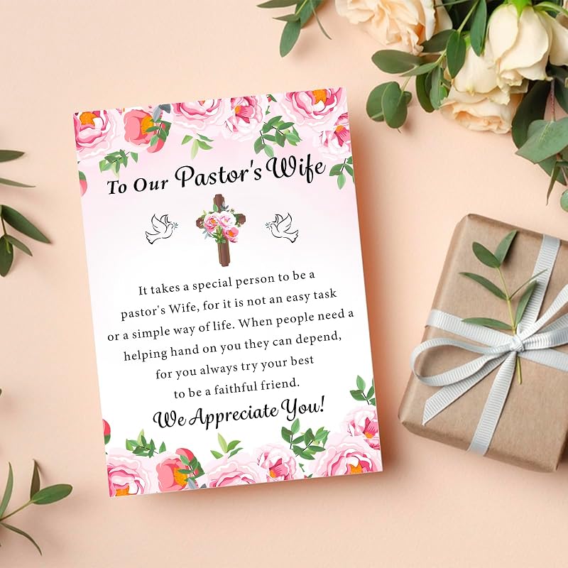Pastor’s Wife Appreciation Card – Thank You Gift for Women, Religious Greeting Card