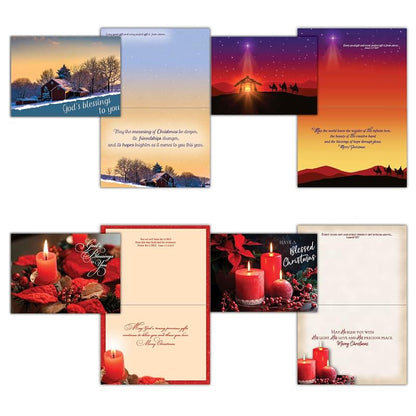 Religious Christmas Cards Bulk 48 Assorted Box with Envelopes - KJV Scripture