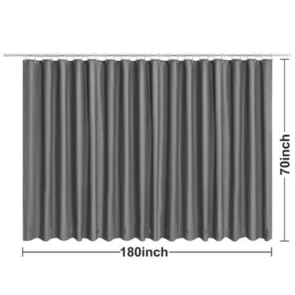 Clawfoot Tub Shower Curtain with 12 Magnets - 36 Metal Hooks Included, 180" W x 70" H Wrap Around, Waterproof PEVA Shower Liner for Bathroom, PVC Free, Metal Grommets - Dark Gray, 180x70