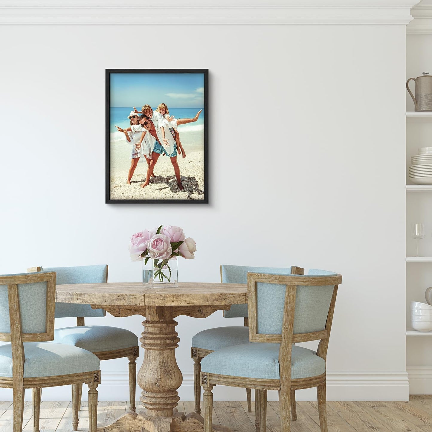 Wall26 Custom Framed Canvas Poster Art - Ready to Hang Home Decor for Living Room & Bedroom - 12"x16" Black