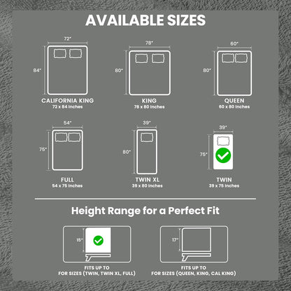 Utopia Bedding Twin Size Mattress Protector - Waterproof Terry Cover with Deep Pockets | Soft & Breathable Gray