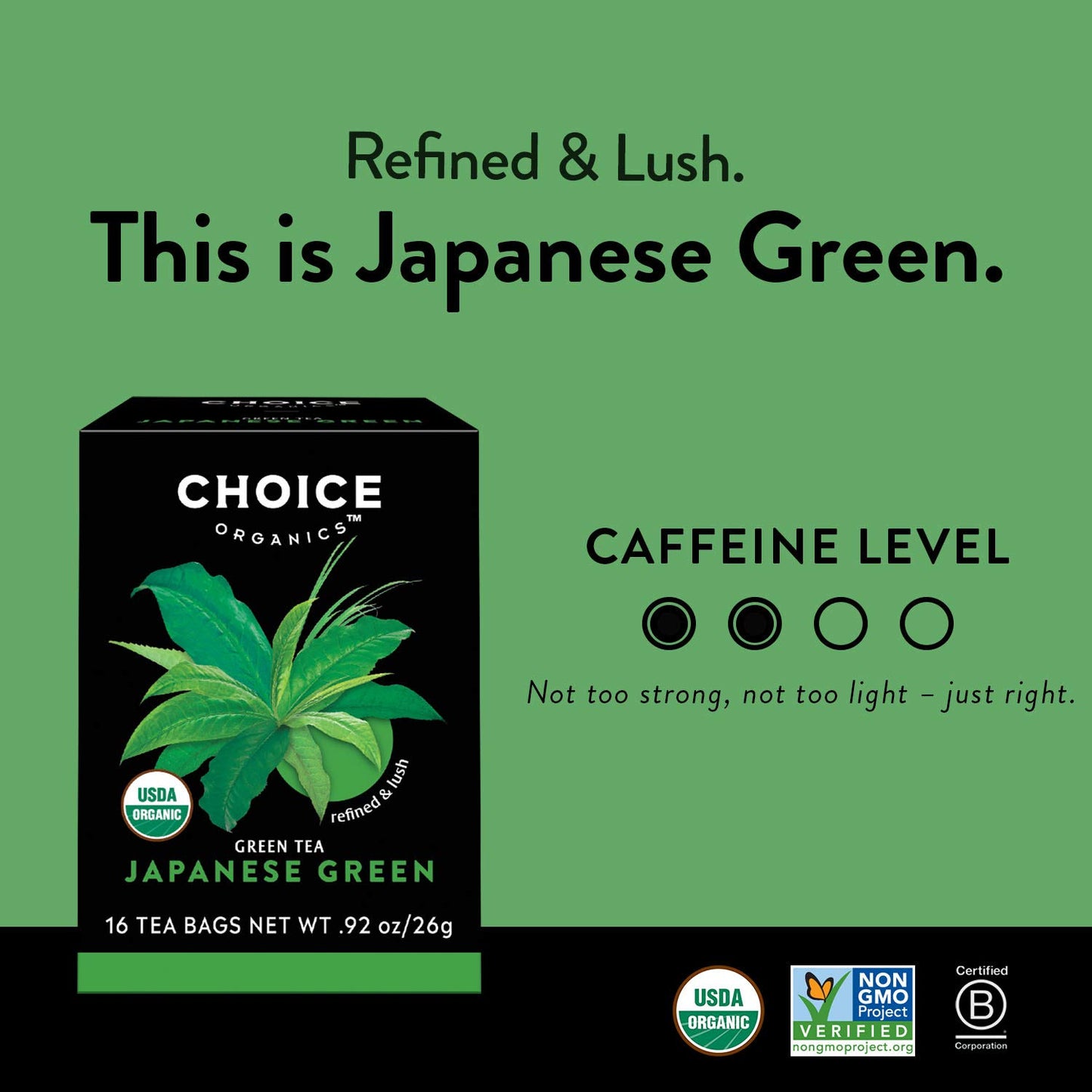 Choice Organics - Organic Green Tea and Herbal Tea Variety Pack Sampler (3 Pack) - Includes Japanese Green, Jasmine Green, White Elderflower - Compostable - 48 Organic Tea Bags