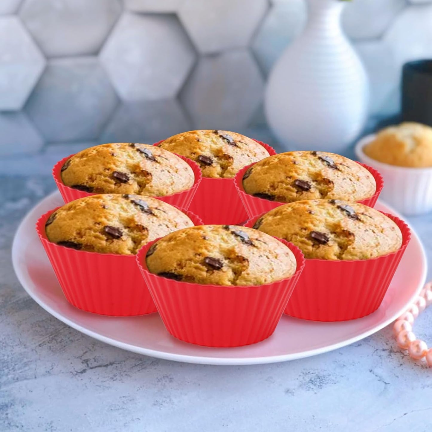 Skiennix 8-Inch Air Fryer Cake Pan - Non-Stick Deep Baking Pan with Muffin Cups | Perfect for Instant Pot