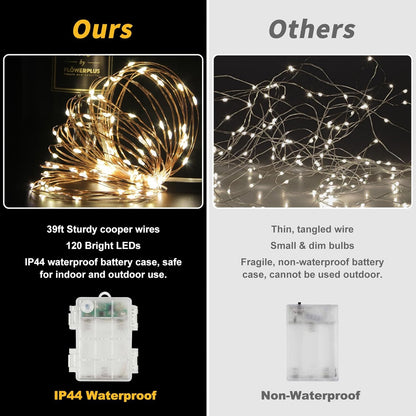 Skiennix 39Ft RGB Color Changing Fairy Lights - Battery Operated String Lights with Remote & Timer for Indoor/Outdoor Use