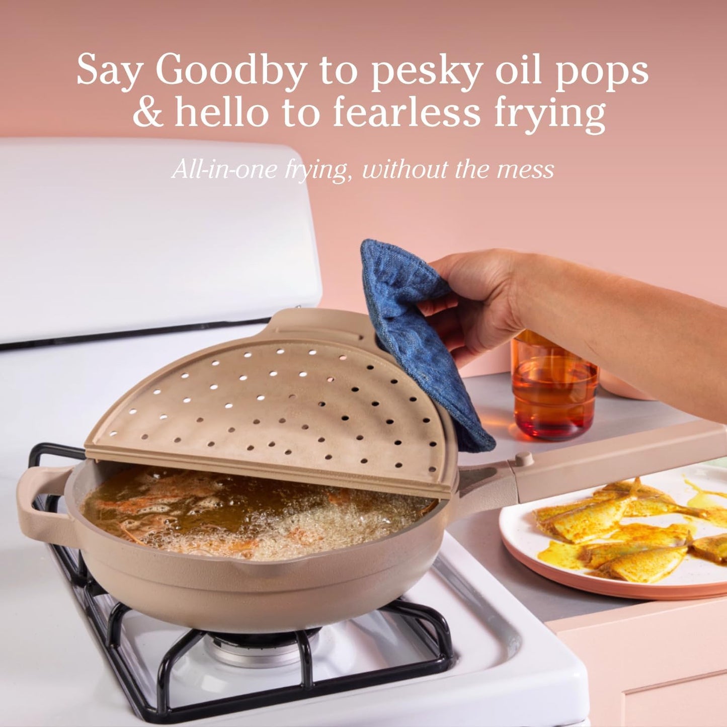 Our Place Fearless Fry - Silicone Frying Accessory for Always Pan & Perfect Pot | Splatter-Free, Heat-Resistant, Easy to Clean | Spice Color