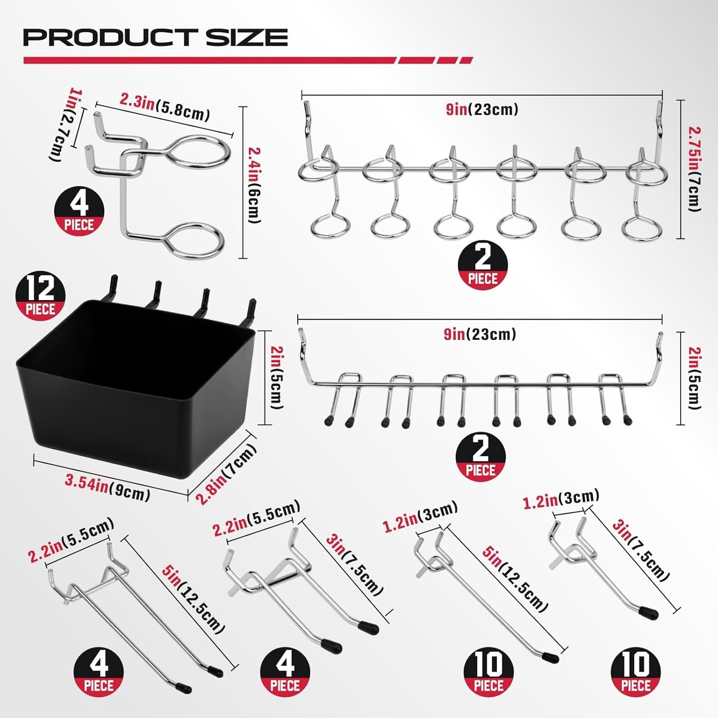 Pegboard Hook Set by [Brand Name] - 300 Durable Metal Hooks for Tool Organization | Perfect for Garage & Craft Storage