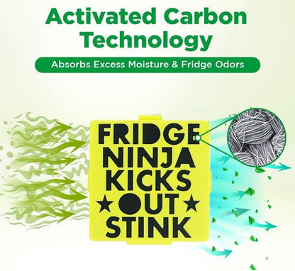 Fridge Ninja Compact Fridge Deodorizer - 2 Pack of Activated Carbon for Superior Odor Control