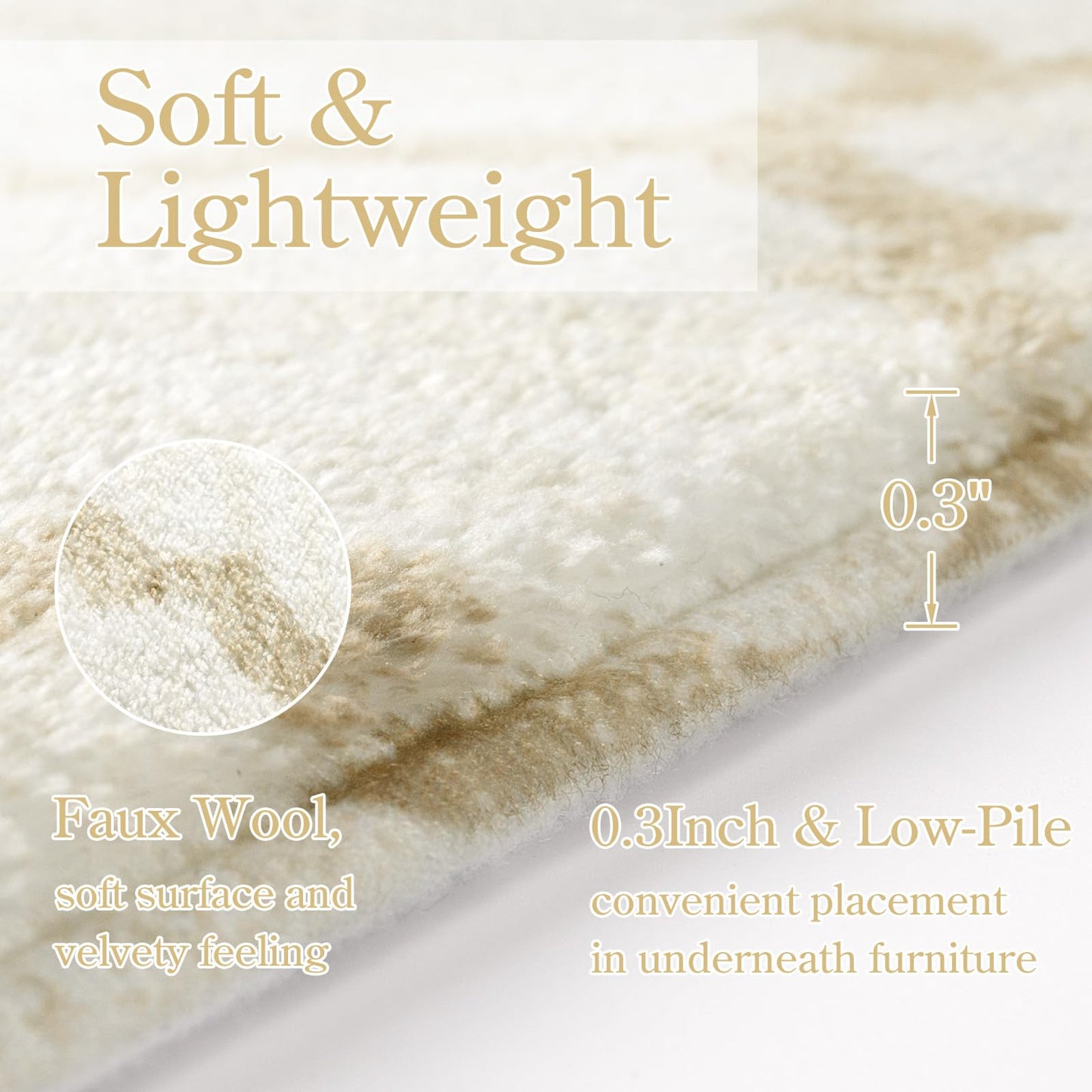 Lahome Moroccan Hallway Runner Rug 10 Ft - 2x10 Runner Rug Washable Non-Slip Kitchen Floor Runner Ultra-Thin Extra Long Runner Rug, Modern Print Carpet Runners for Entryway Stair (Beige, 2'x10')