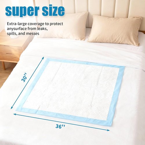 Disposable Bed Pads by [Brand Name] - Super Absorbent 30" x 36" Waterproof Underpads for Adults, Kids & Pets