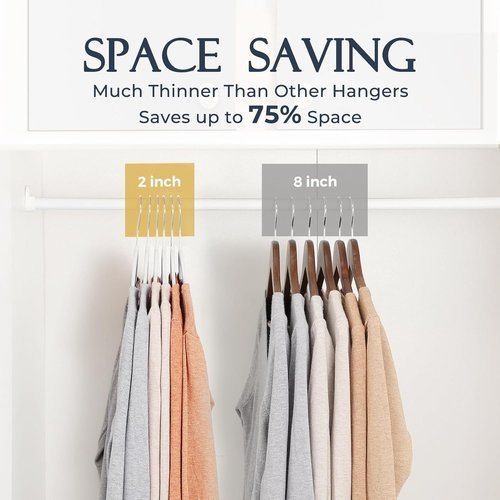 HOUSE DAY White Velvet Hangers - 60 Pack Non-Slip Heavy Duty Felt Hangers for Closet Organization | 360° Rotating Hook
