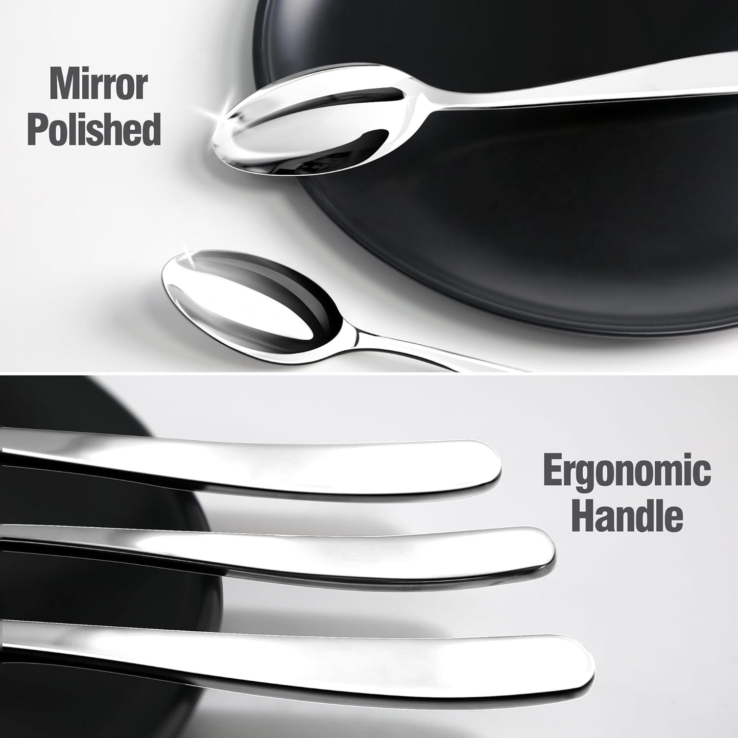 Skiennix 40-Piece Silverware Set for 8 | Premium 18/10 Stainless Steel Flatware, Mirror Polished, Dishwasher Safe