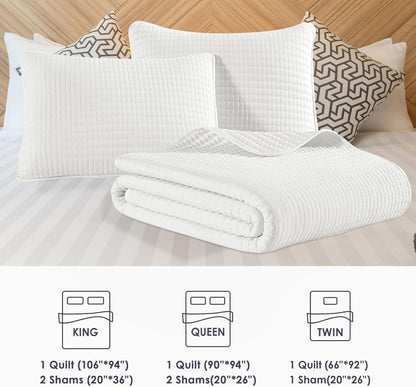 WRENSONGE King Size Quilt Bedding Set - 3 Piece Lightweight Summer Coverlet | Soft Bedspread with 2 Pillow Shams