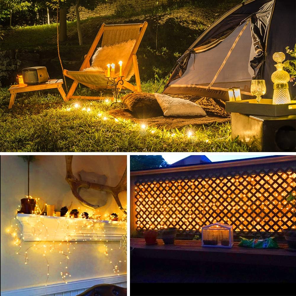 Moobibear LED String Lights - 99ft 300 LEDs Warm White Fairy Lights | Dimmable Outdoor Decor with Remote Control