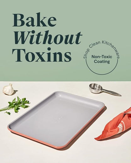 Caraway Non-Stick Ceramic Baking Sheet - Non-Toxic & PTFE Free - Ideal for Baking & Roasting - Medium (15" x 10") - Perracotta