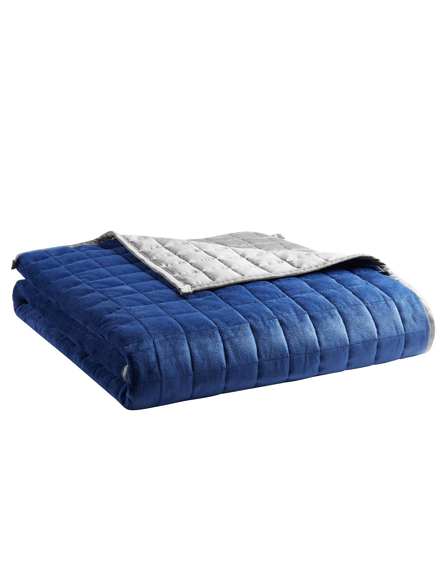 YnM Exclusive Weighted Blanket, Cooling & Warm Dual-Sided, Smallest Compartments, Ideal for Two Persons of 90~160lbs lbs on Queen/King/Ca King Bed (88x104 Inches, 20 Pounds, Blue/Grey) …