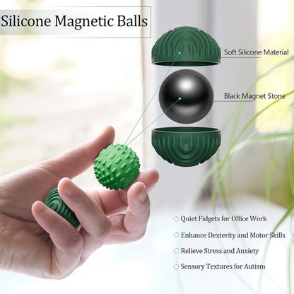Luckdoor Silicone Magnetic Balls - Fidget Toys for Stress Relief | 4PCS Sensory Gadgets for ADHD & Anxiety