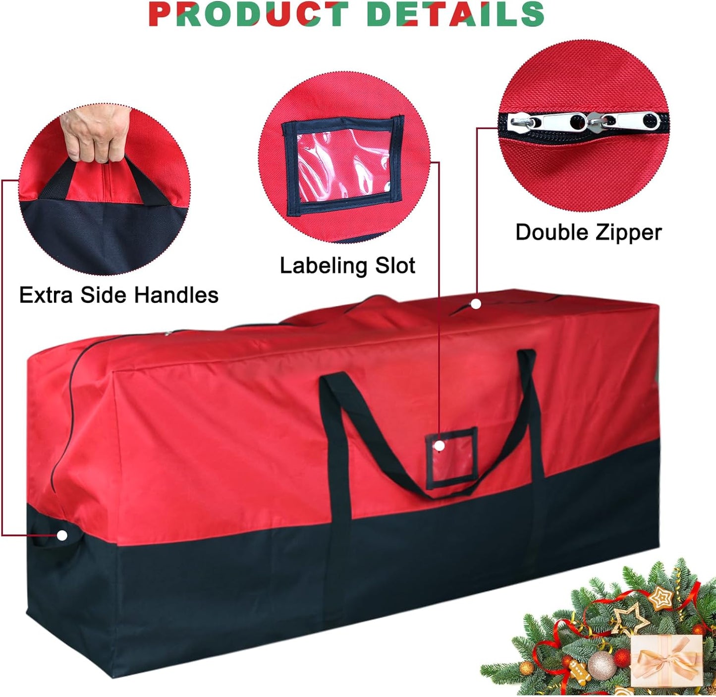 Christmas Tree Storage Bag - Heavy-Duty Waterproof Design for 9 Ft Trees | Reinforced Handles & Dual Zippers