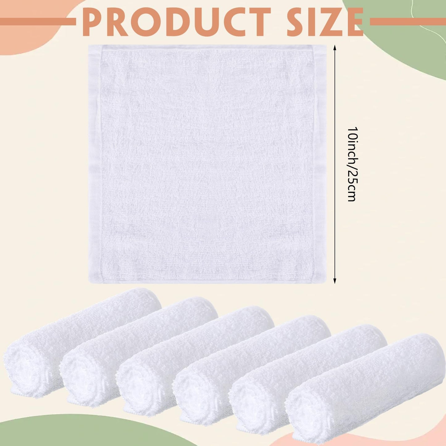 Newwiee 40 Pcs Wash Cloth Bulk Cotton Bath Hand Face Washcloths Soft Quick Drying Towel for Women Bathroom Washing Body Viscose Fiber Multipurpose Fingertip Rags(White,10 x 10 Inch)