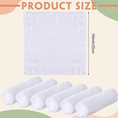 Newwiee 40 Pcs Wash Cloth Bulk Cotton Bath Hand Face Washcloths Soft Quick Drying Towel for Women Bathroom Washing Body Viscose Fiber Multipurpose Fingertip Rags(White,10 x 10 Inch)