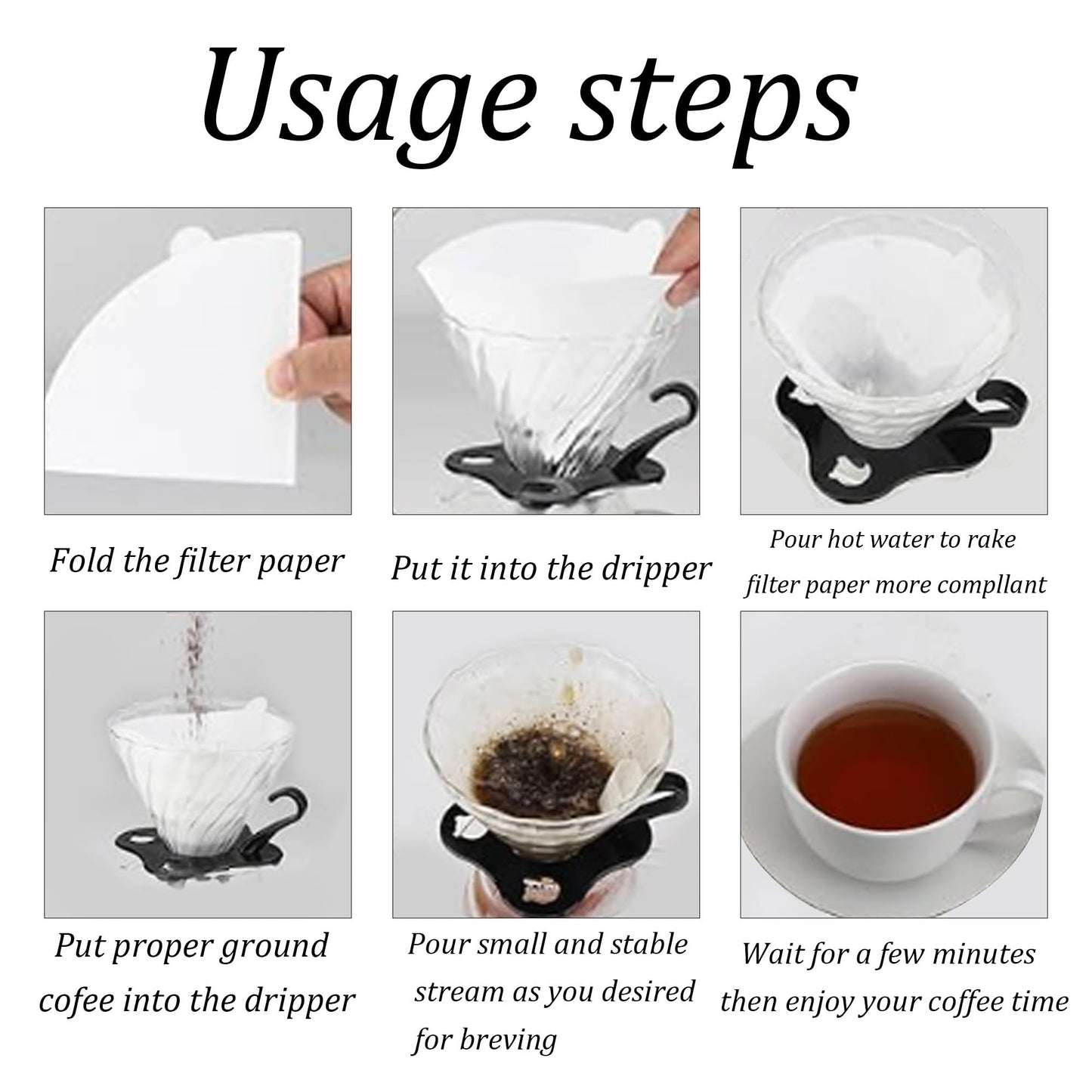 pson 100Pcs Coffee Filters #1, Disposable Coffee Filter Paper for 1-2 Cups, Compatible with Drip Coffee Maker and Pour Over(White)