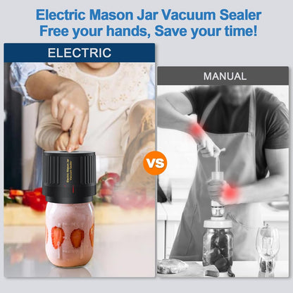 Skiennix Electric Mason Jar Vacuum Sealer Kit - Ideal for Wide & Regular Mouth Jars