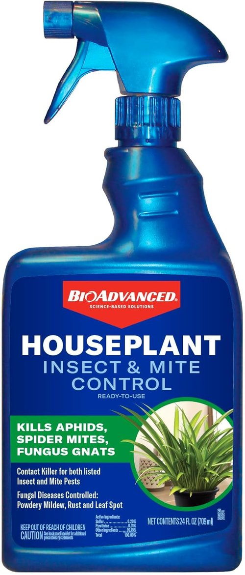 BioAdvanced Houseplant Insect & Mite Control - 24 oz Ready-to-Use Spray for Fungus Gnats & Fungal Diseases