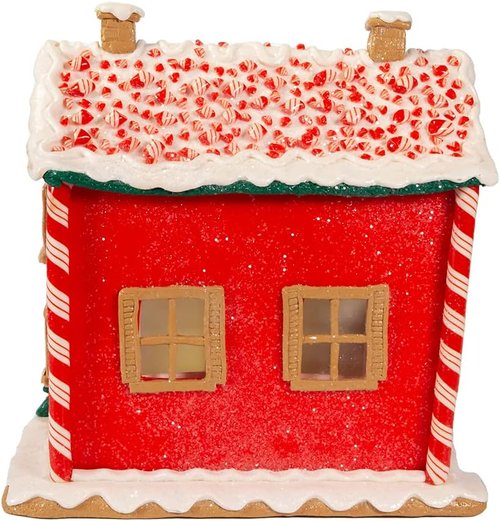 Kurt S. Adler 9.5-Inch Gingerbread LED House - Battery-Operated with Music Box Feature